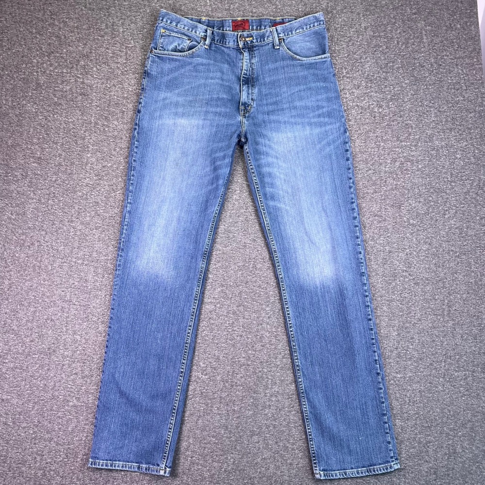 Foundry Jeans Men 38x35 Blue Straight Casual Workwear Stretch Flex Denim Classic